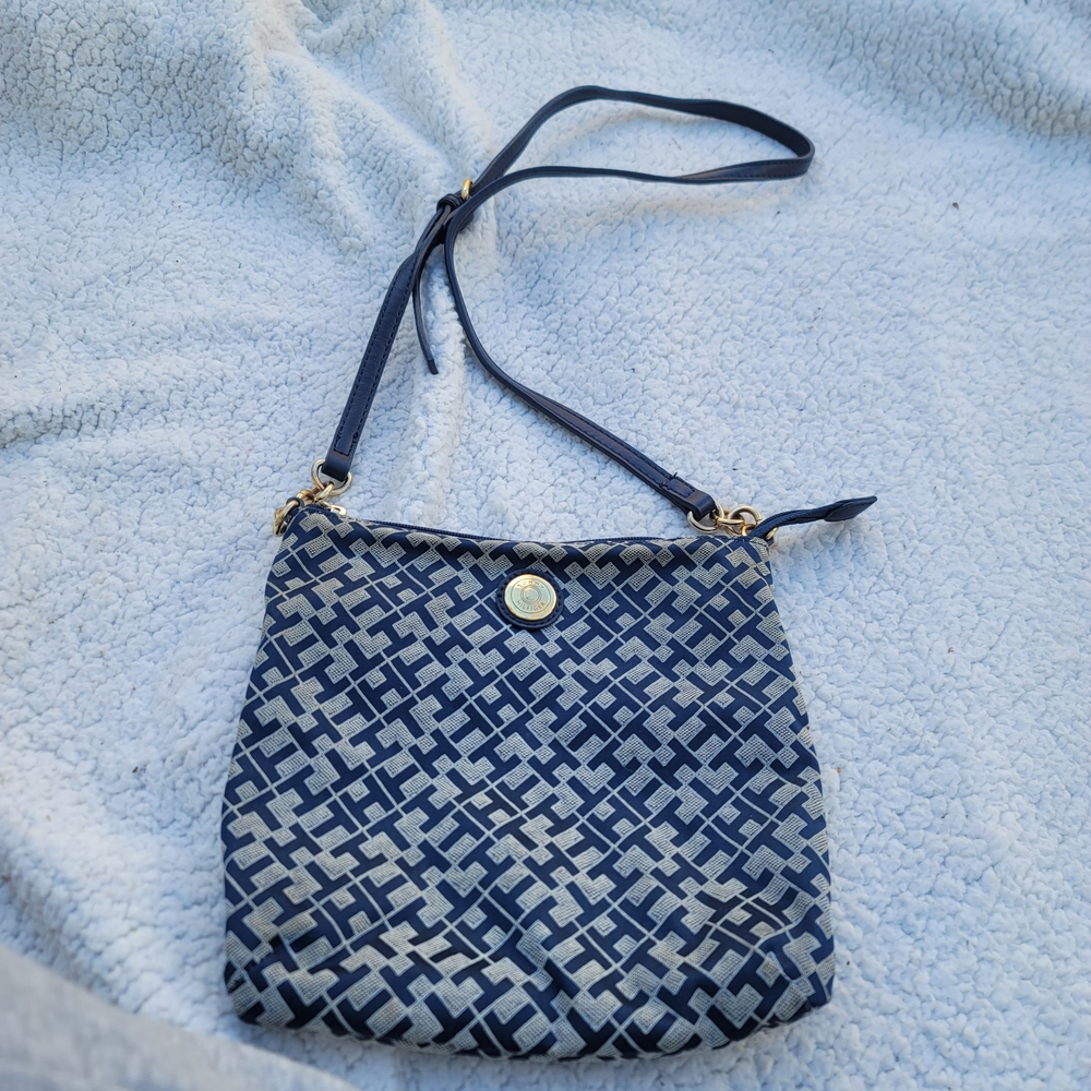 Tommy Hilfiger Navy and Gray Crossbody Bag